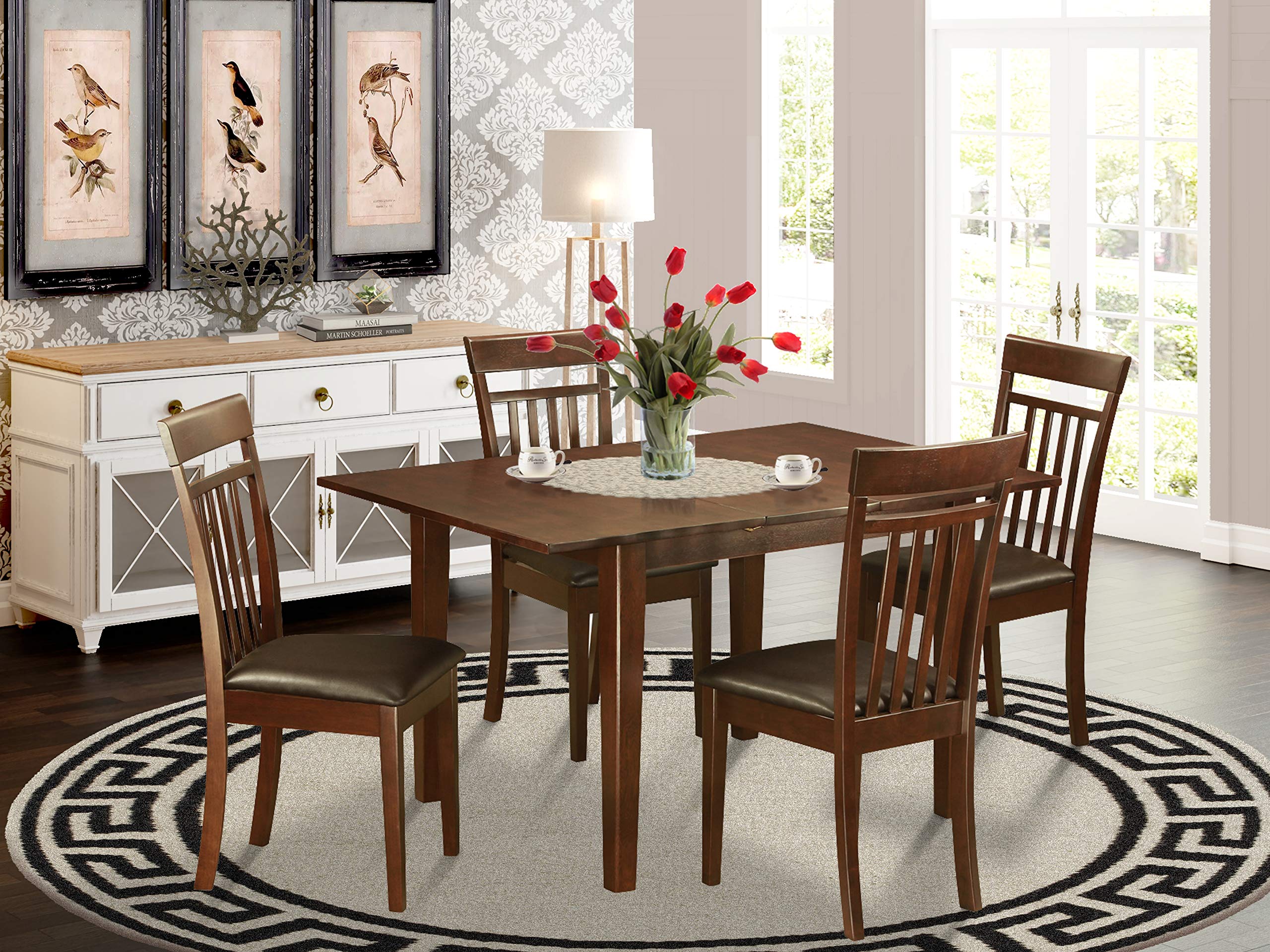 5-Piece Small Kitchen Table Set - Compact Dinette Table with 4 Matching Dining Chairs for Breakfast Nook, Apartment Dining, and Small Space Decor | Modern Kitchen Furniture for Cozy Meals