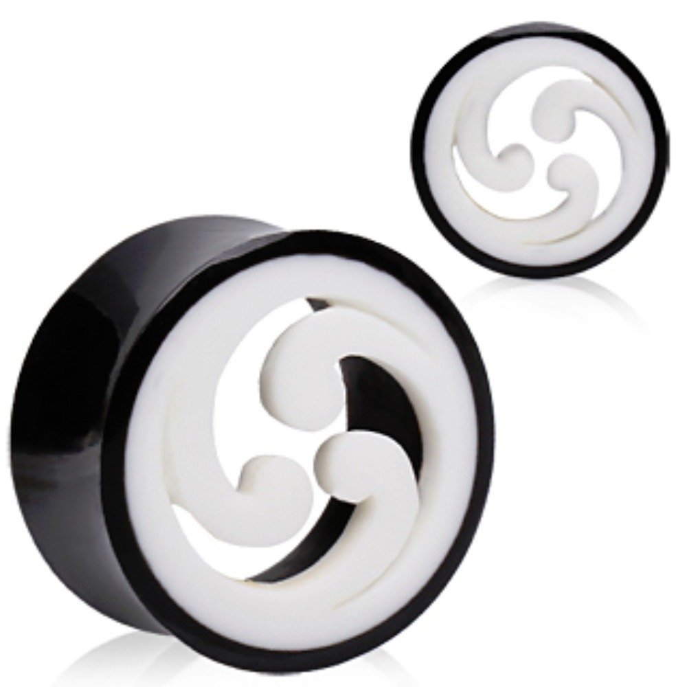 Buffalo Horn Flesh Tunnel Plug - Shuiken Design Jewelry for Piercings