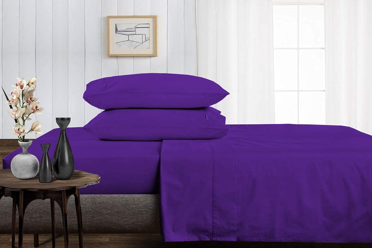 Luxury 800 Thread Count 100% Egyptian Cotton 4-Piece Bed Sheet Set - King Size Deep Pocket (10