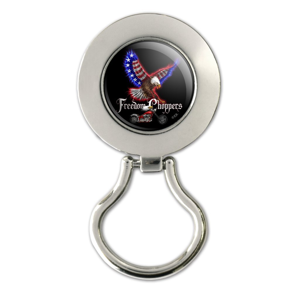 American Flag Motorcycle Badge Holder - Patriotic Eagle Magnetic ID Clip for Eyeglasses & Bikes