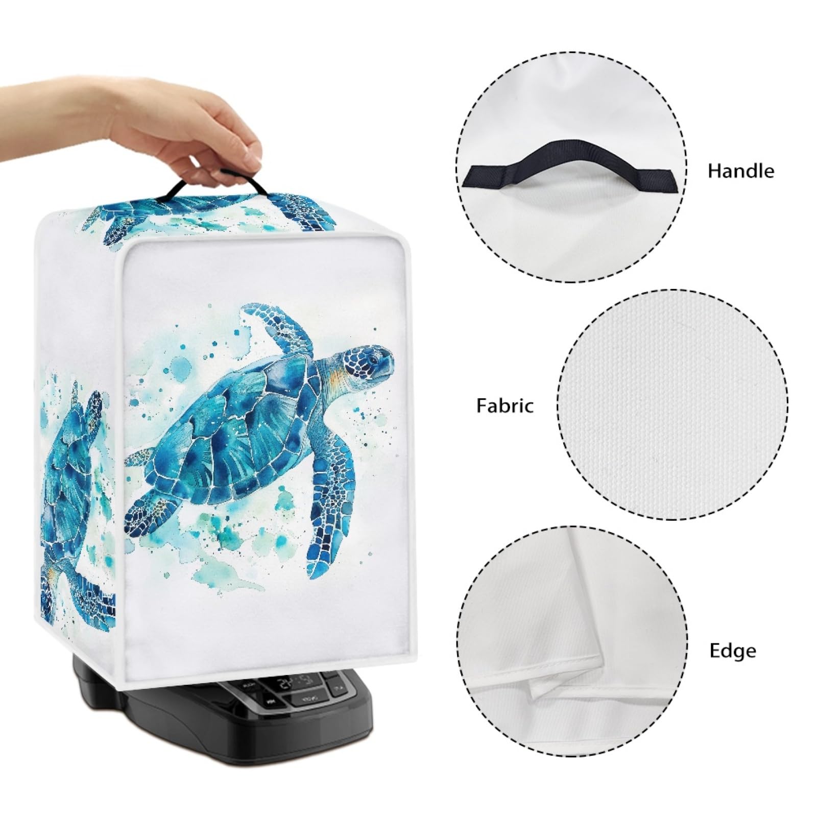 GLENLCWE Blue Sea Turtle Coffee Maker Cover - Washable Dustproof Cover for Keurig, Nespresso & Drip Coffee Machines - Perfect for Home, Kitchen & Office Use
