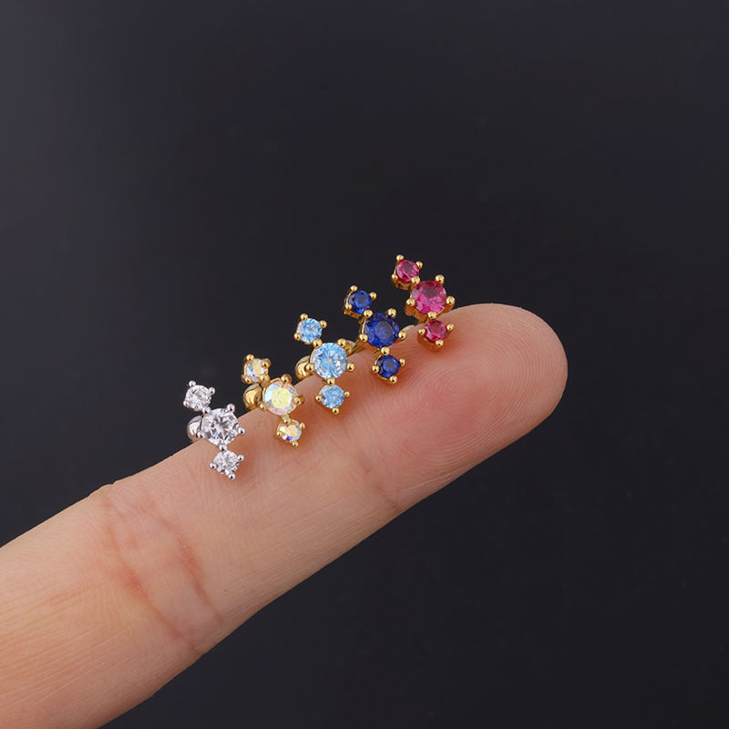 Tiny Cartilage Stud Earrings - Minimalist Bar Earrings for Women | HSPJ300 | Perfect for Everyday Wear, Parties & Gifts