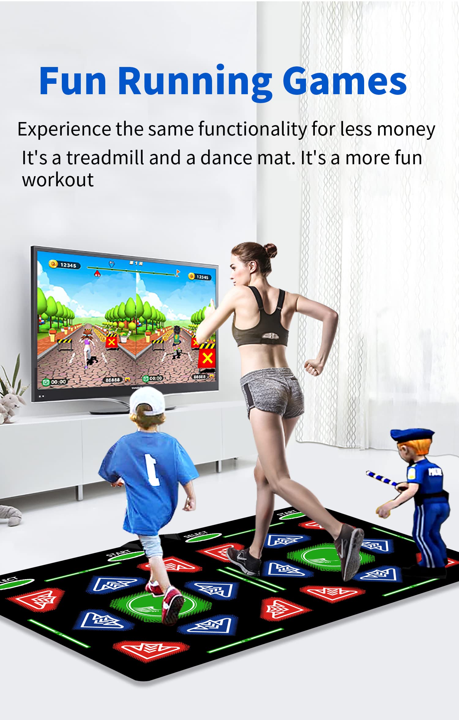 Kids & Adults Music Dance Mat with 64GB Memory Card - Fitness Dance Game Mat with MV/3D/Cartoon Modes, 1000 Games & 81 MV Videos for HDMI TV - Flannel Material for Seniors & Family Fun | Perfect for Home Workouts, Parties & Interactive Family Game Nights