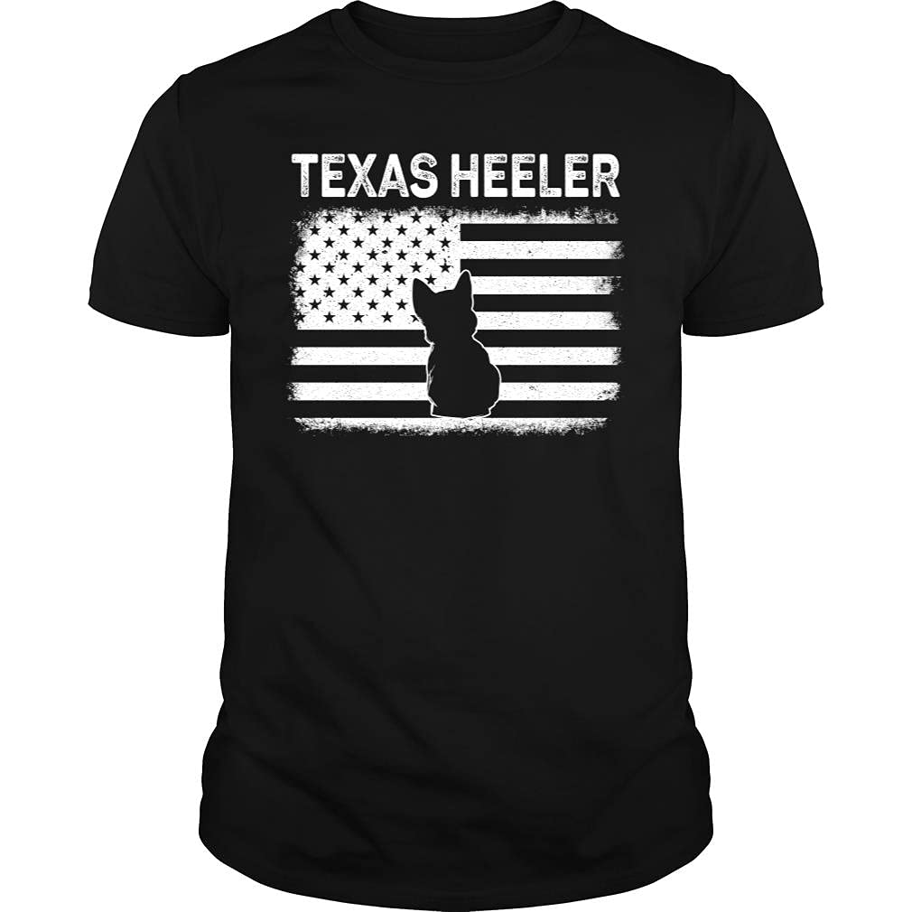 Texas Heeler American Flag T-Shirt | Patriotic Unisex Cotton Tee for Men & Women - Perfect for 4th of July, BBQ Parties & Casual Wear