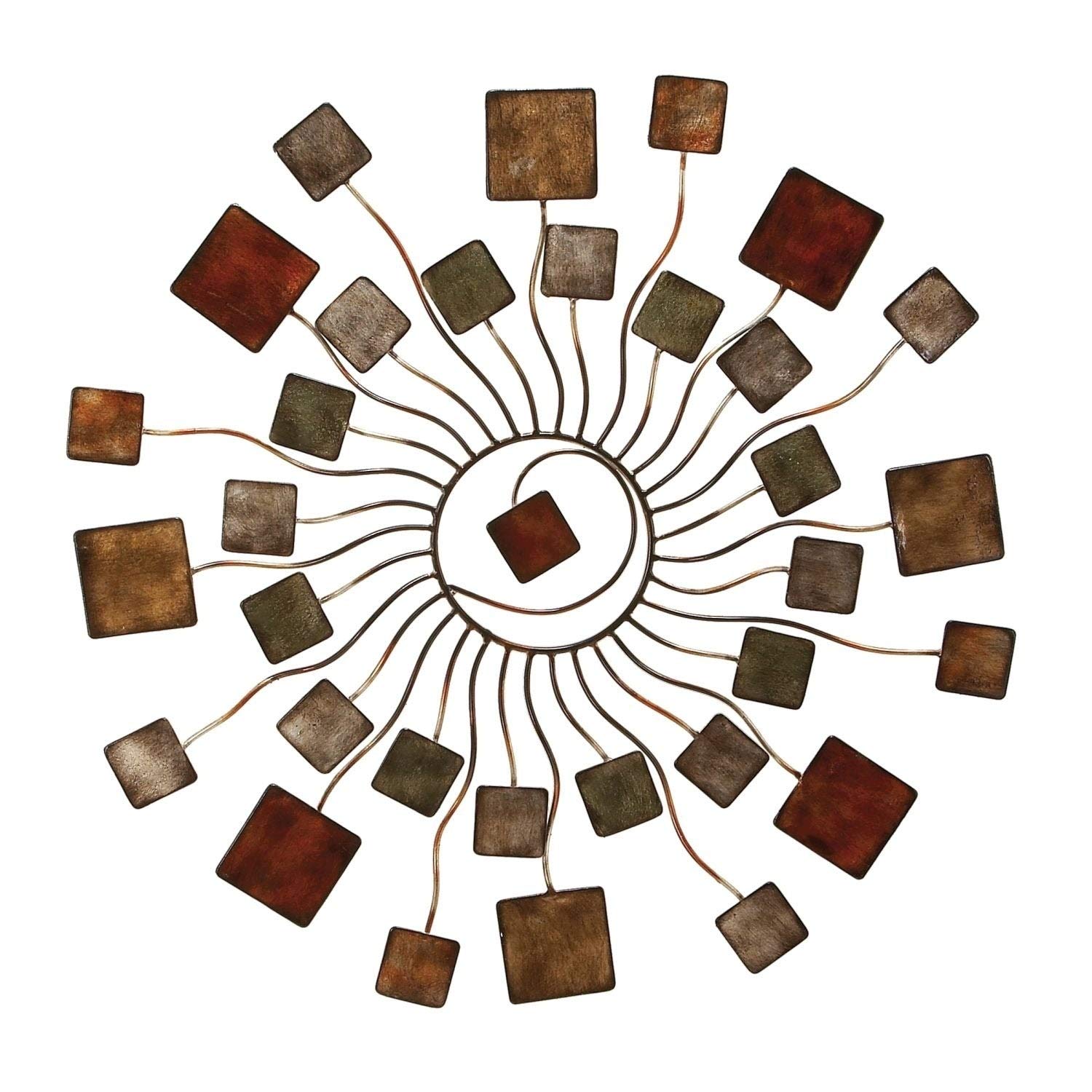 32 Inch Brown Iron Metal Wall Decor - Rustic Home & Office Wall Art for Living Room, Bedroom, or Entryway