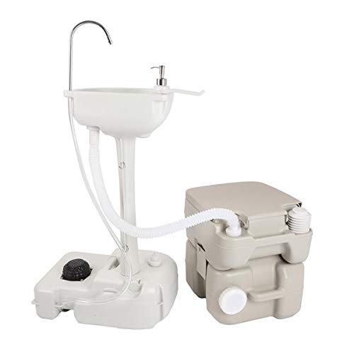 Portable Outdoor Hand Washing Station with Removable Sink, Towel Holder & Wheels - Perfect for Camping, Worksites, Events & Outdoor Gatherings