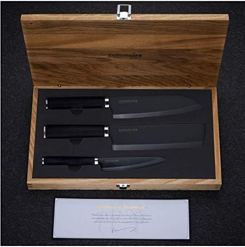 Premium Kamikoto Kuro Series Japanese Knife Set - 6-Piece High Carbon Stainless Steel Kitchen Knives for Professional Chefs & Home Cooking - Perfect for Slicing, Dicing & Food Prep