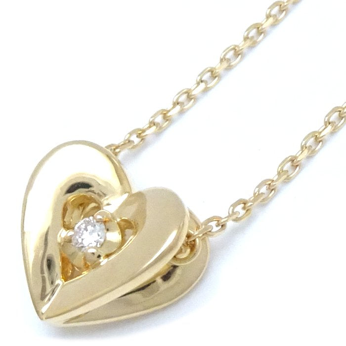 4℃ Heart Necklace 18K Yellow Gold with Diamond - Perfect for Valentine's Day Gifts, Anniversary Presents & Romantic Occasions