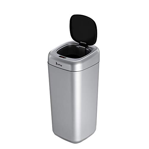 Automatic Touchless Trash Can with Motion Sensor Lid - 9 Gallon (35L) Silver Kitchen Garbage Bin for Home, Office, Bathroom & Mall - Hands-Free Waste Basket for Easy Disposal & Hygiene
