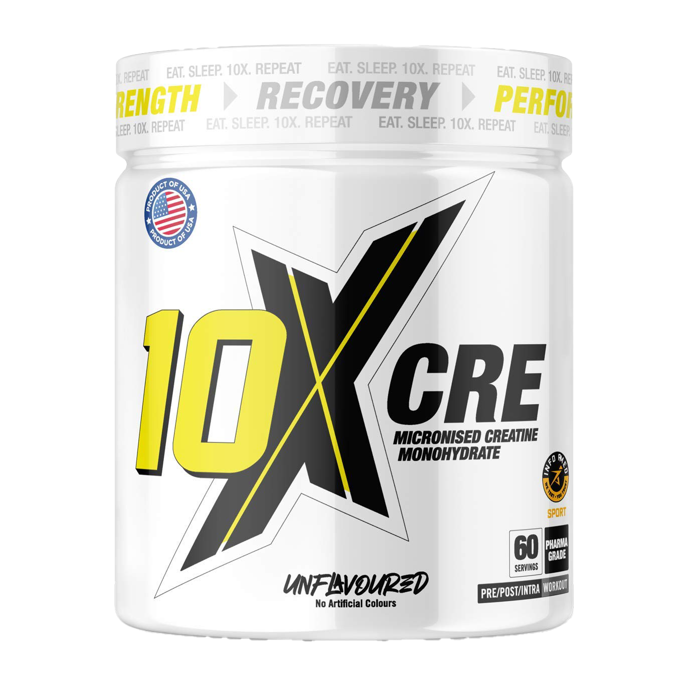 10X Athletic CRE 300g Unflavored Creatine Monohydrate Powder - Premium Muscle Builder for Strength Training & Bodybuilding | Gym, Workout & Fitness Supplement