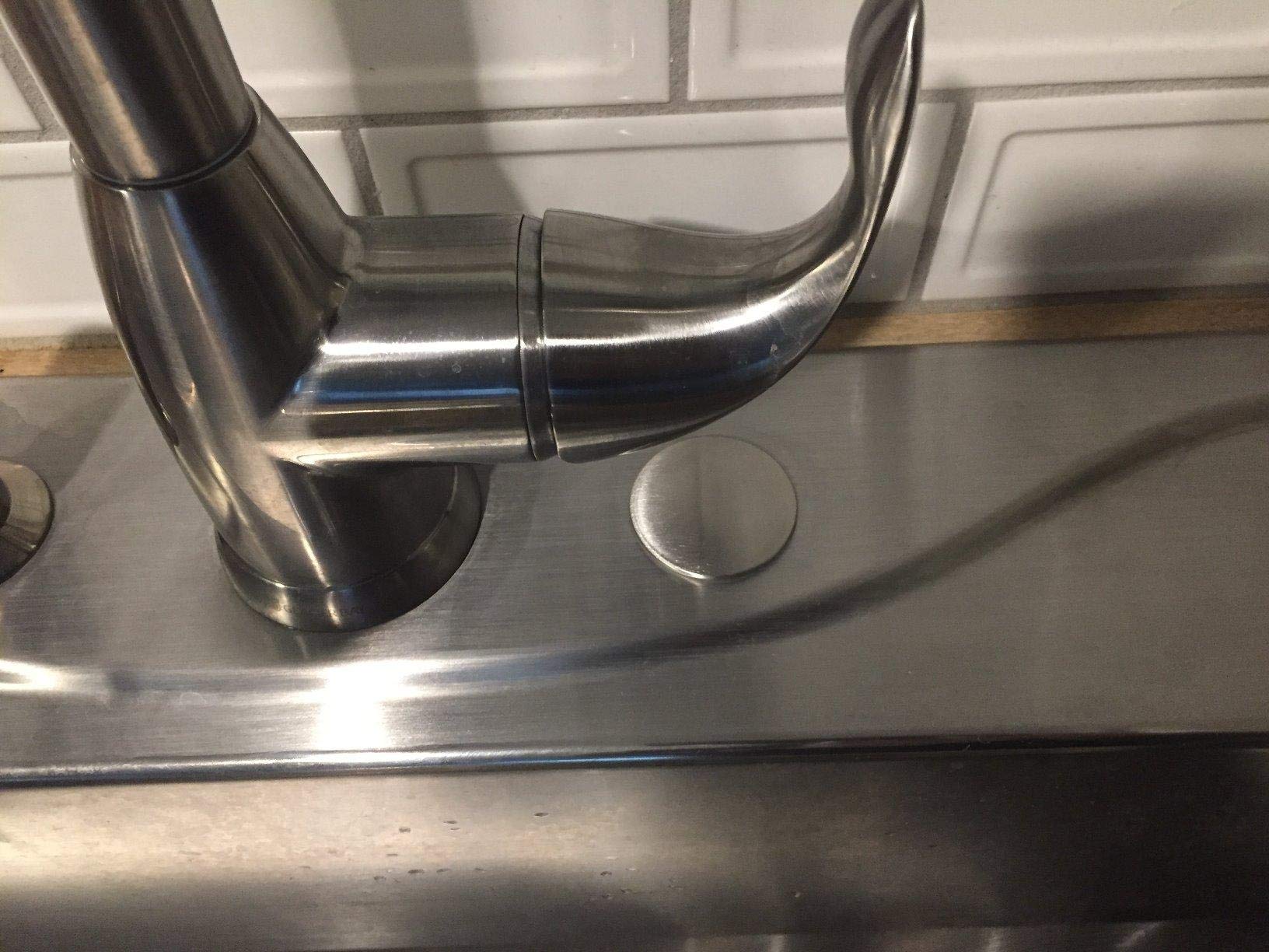 2 Pack Brushed Stainless Steel Sink Hole Cover for Kitchen Faucet - 1.2 to 1.6 Inch Diameter - Perfect for Bathroom, RV & Outdoor Sink Protection