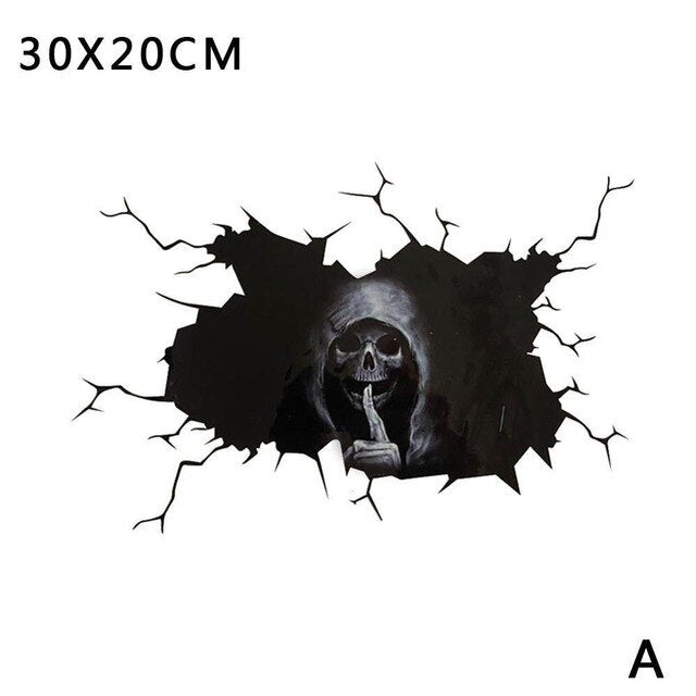 Spooky Halloween Skull Wall Decal Sticker - Gothic Home Decor for Party, Haunted House & Seasonal Celebration