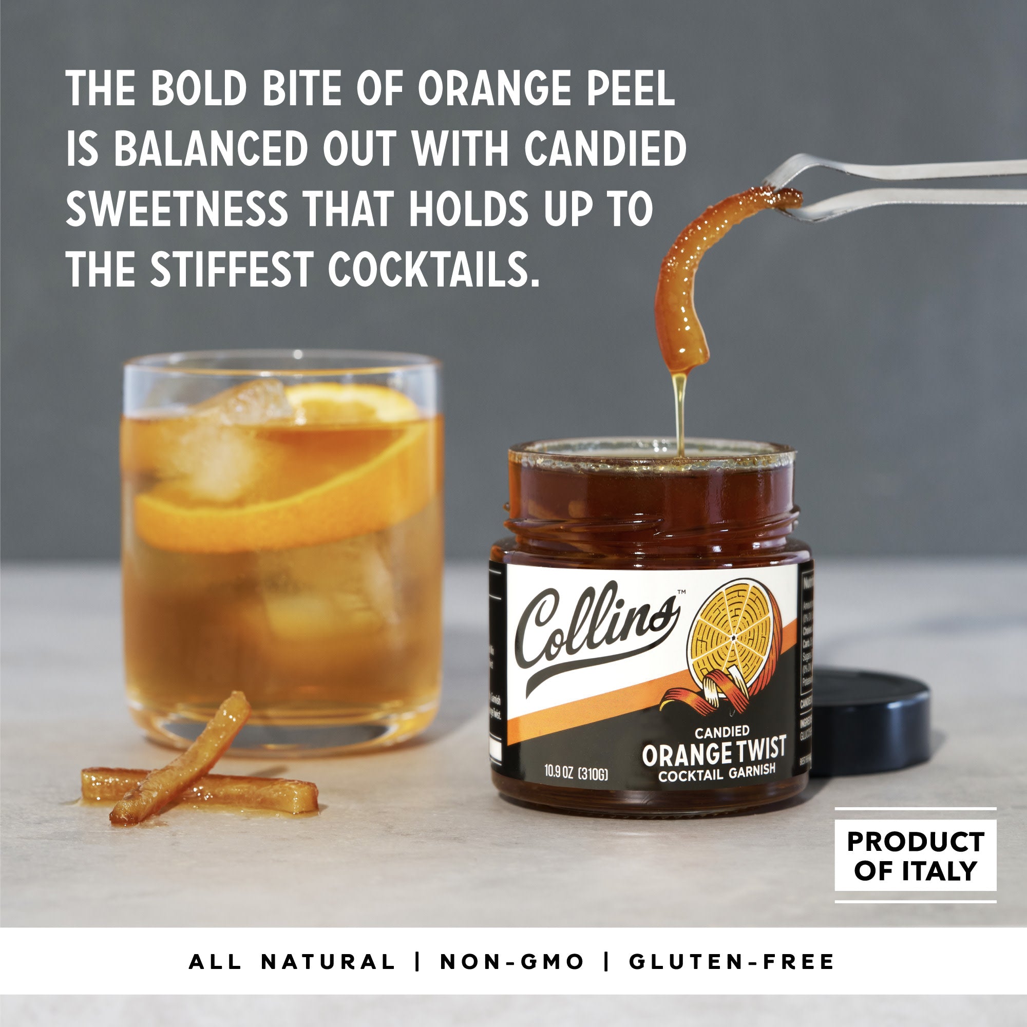 Sweet Candied Orange Peel in Syrup - 10.9 oz Jar | Gourmet Dessert Topping for Cakes, Cocktails & Baking | Premium Candied Fruit Gift