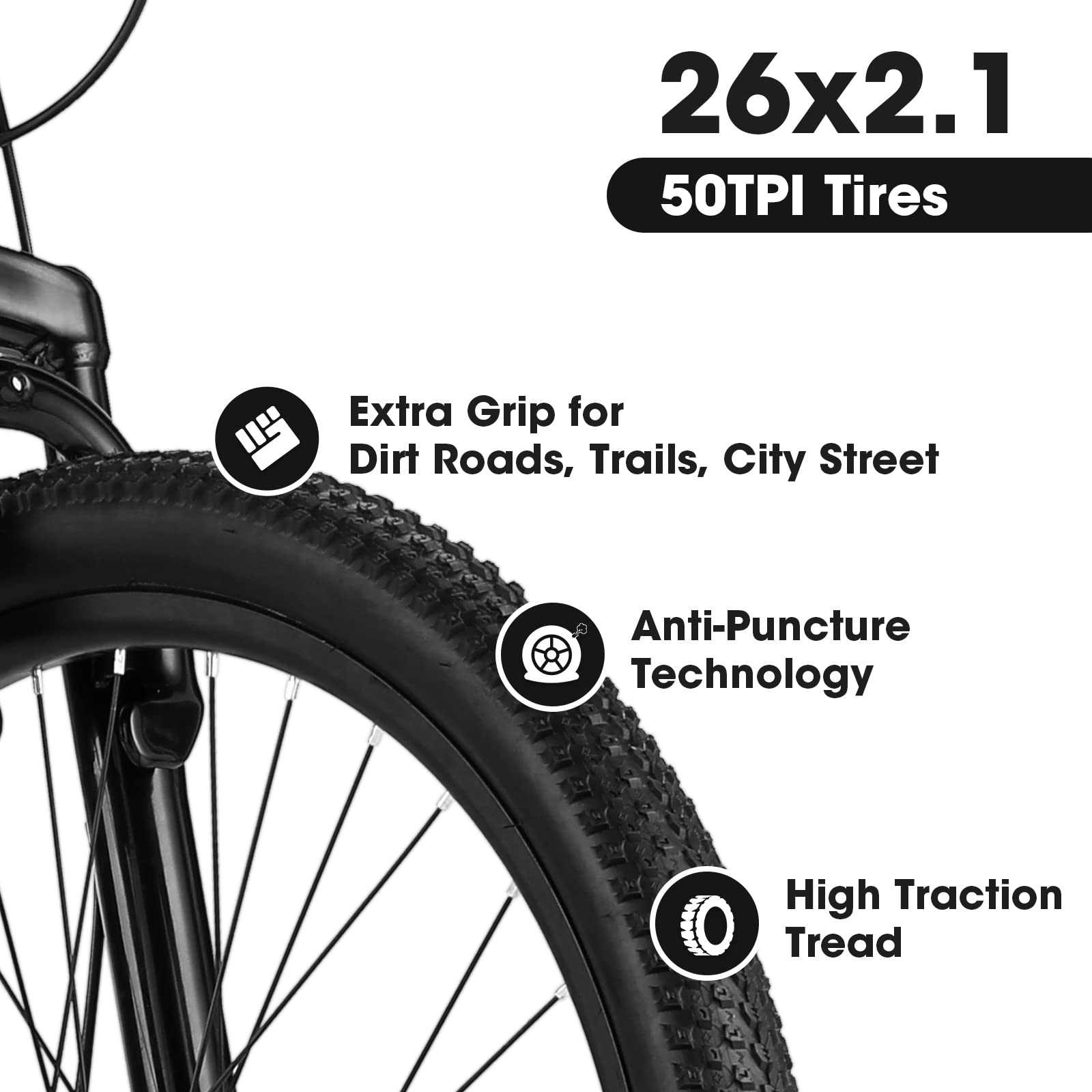 **24/26/27.5 Inch Women's & Girls' Mountain Bike - 21-Speed Commuter Bicycle for Ages 10+ | Perfect for School, Work, City & Snow Riding | Great Birthday & New Year Gift**