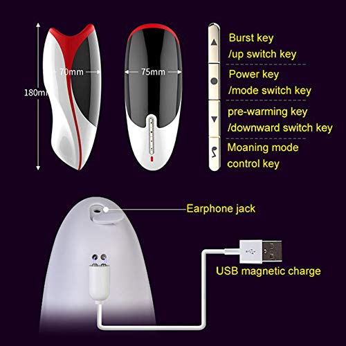 Intelligent Heating Deep Throat Oral Stimulator for Men - Tongue & Lip Sucking Device for Enhanced Pleasure - Perfect for Couples Play & Solo Use