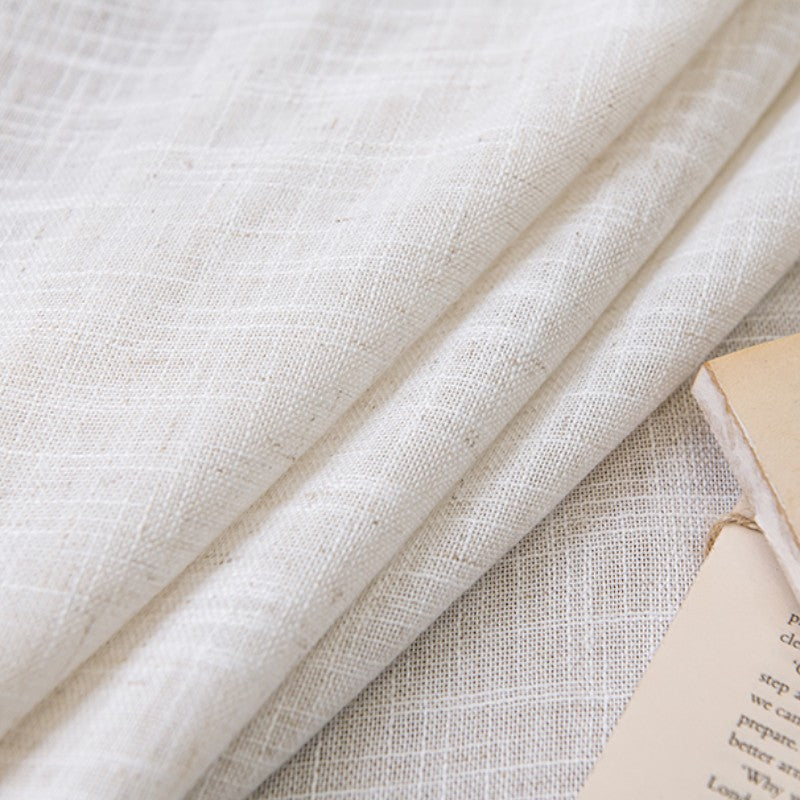 Estelle Linen Brown Japandi Style Light Filtering Custom Curtains - Elegant Window Treatment for Living Room & Bedroom