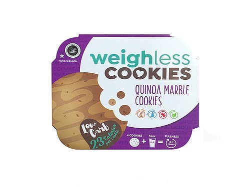 Weightless Quinoa Marble Cookies - 16 Pack (4 Cookies Per Pack) | Gluten Free, Low Carb, Low Calorie Healthy Snacks | Perfect for Keto Diet, Office Snacks & Gift Baskets