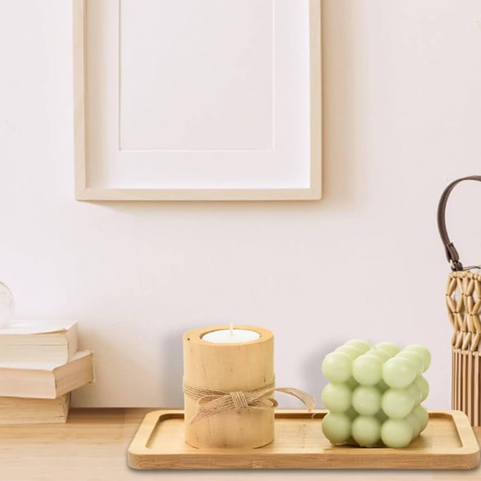 Bamboo Soap Dispenser Tray - Bathroom Countertop Organizer, Kitchen Sink Tray, Jewelry & Cosmetic Holder - Natural Wood Vanity Tray for Bathroom, Dresser, Bathtub - Perfect for Organizing Rings, Soaps & Beauty Products