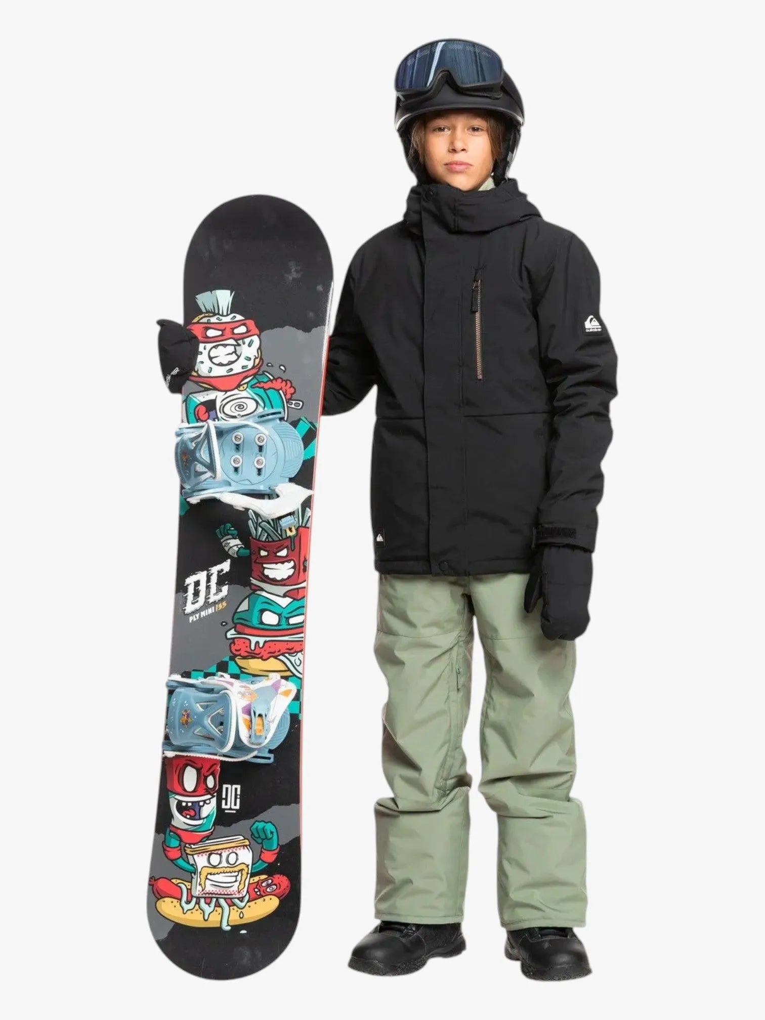 Quiksilver Snow Mission Solid Black Kids Snow Jacket - Warm & Waterproof Winter Coat for Boys & Girls - Perfect for Skiing, Snowboarding & Outdoor Adventures