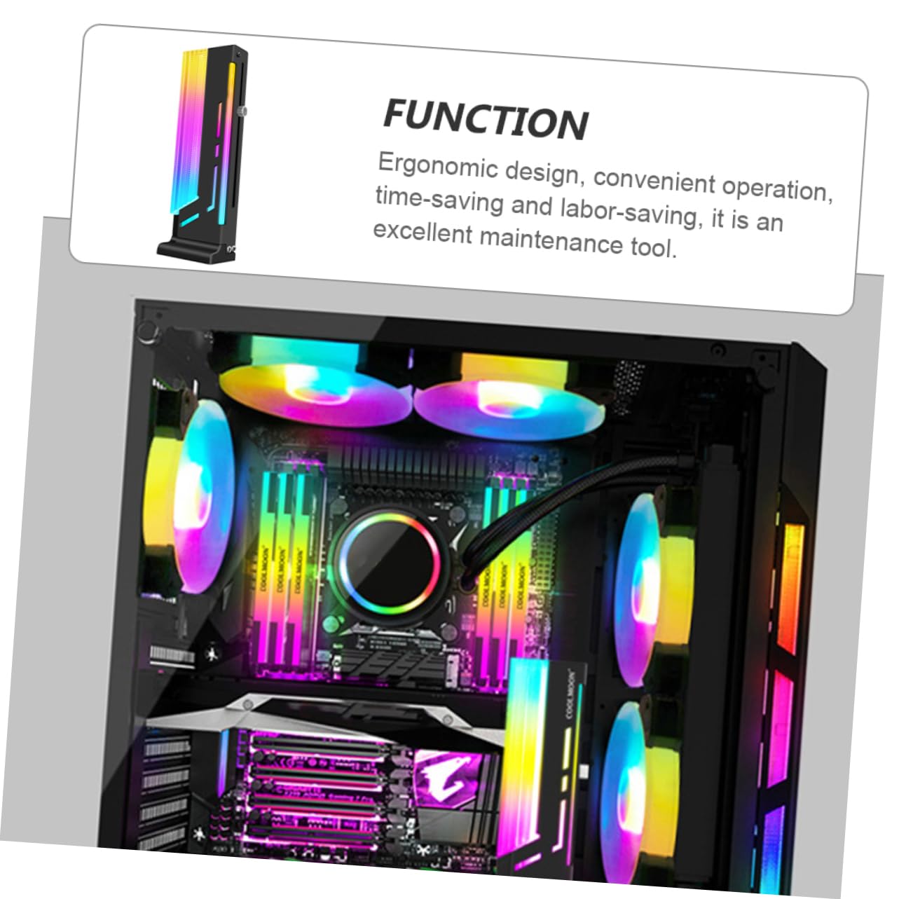 OSALADI Magnetic GPU Support Bracket - Aluminum Alloy Graphics Card Stand with LED for PC Builds | Perfect for Gaming Rigs & Workstation Setups