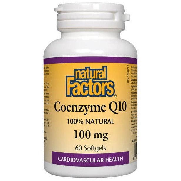 Natural Factors Coenzyme Q10 100mg - 60 Softgels for Heart Health & Energy Support - Supports Cardiovascular Function & Cellular Energy - Perfect for Adults Seeking Antioxidant Benefits