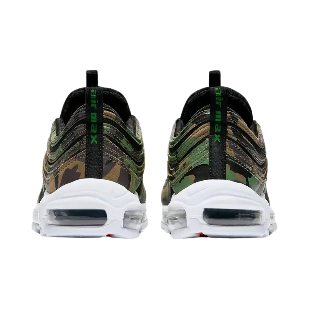 Nike Air Max 97 Premium QS 'Country Camo UK' Sneakers in Raw Umber, Fortress Green & Black - Running, Gym & Casual Wear for Men