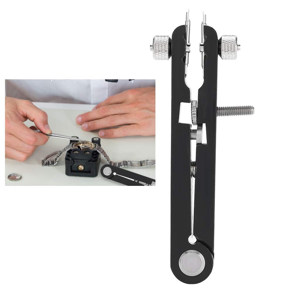 6825 Alloy V-Shaped Spring Bar Pliers - Professional Watch Band Remover & Adjuster Tool (Black 6-Pin) for Watch Repair, Bracelet Replacement & Jewelry Maintenance