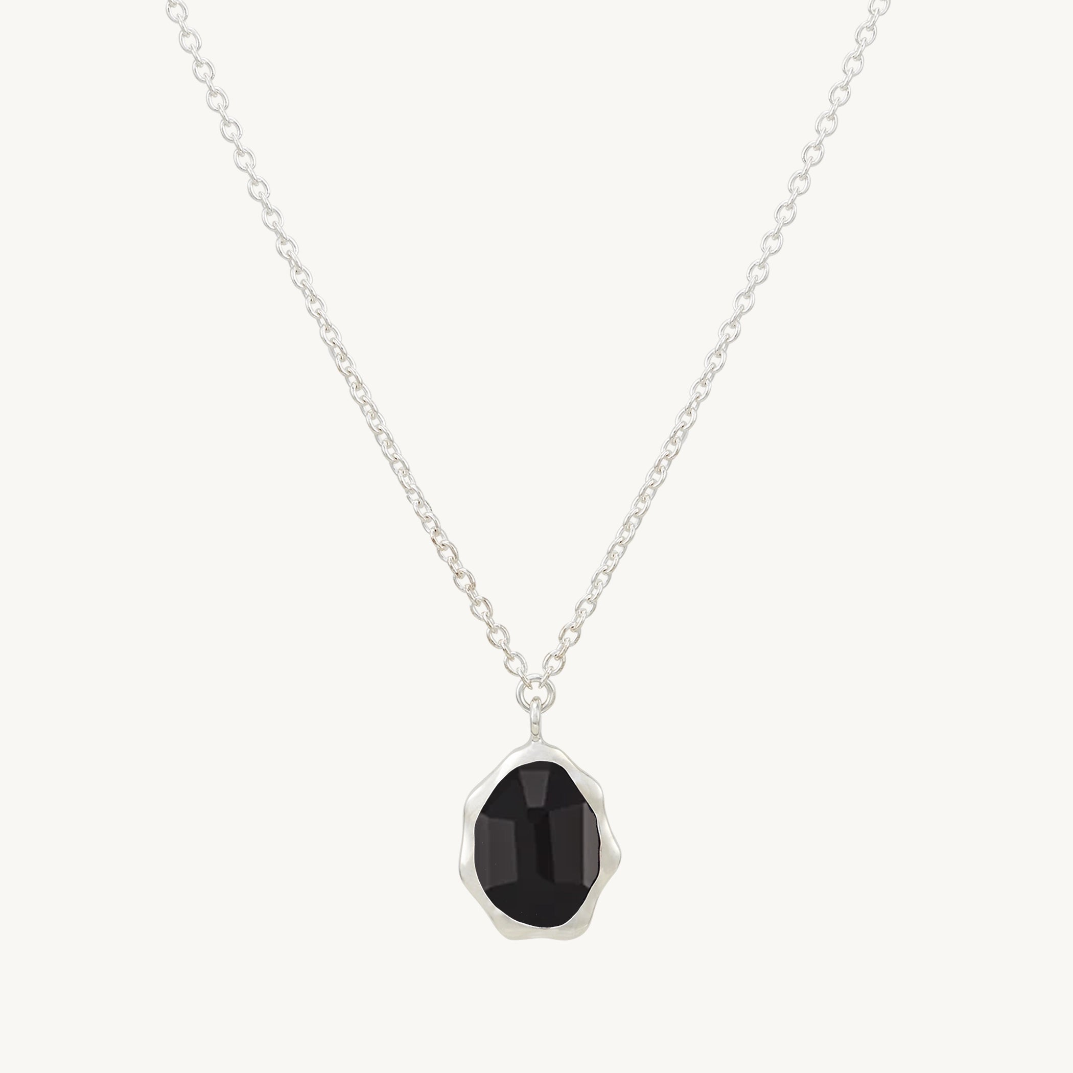 Black Onyx Mood Necklace in Sterling Silver – Genuine Black Onyx Stone for Emotional Balance | Perfect for Meditation, Energy Healing & Spiritual Gifts