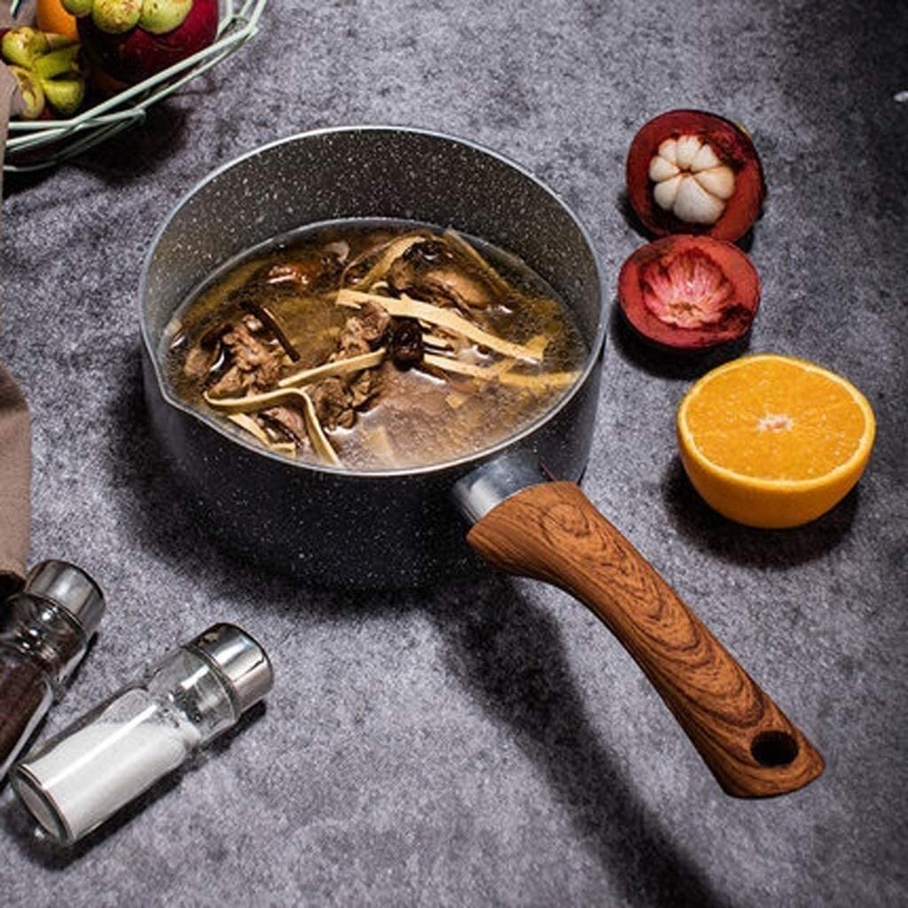 16cm Non-Stick Wok Pan - Small Cooking Pot for Milk, Soup & Sauce | Perfect for Home Kitchen, Camping & Dorm Cooking