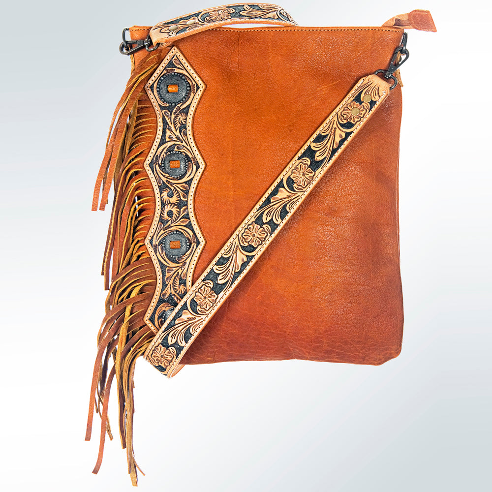 American Darling ADBG464 Genuine Leather Western Handbag - Hand-Tooled Women's Purse & Crossbody Bag for Cowgirl Style, Rodeo Events & Everyday Use