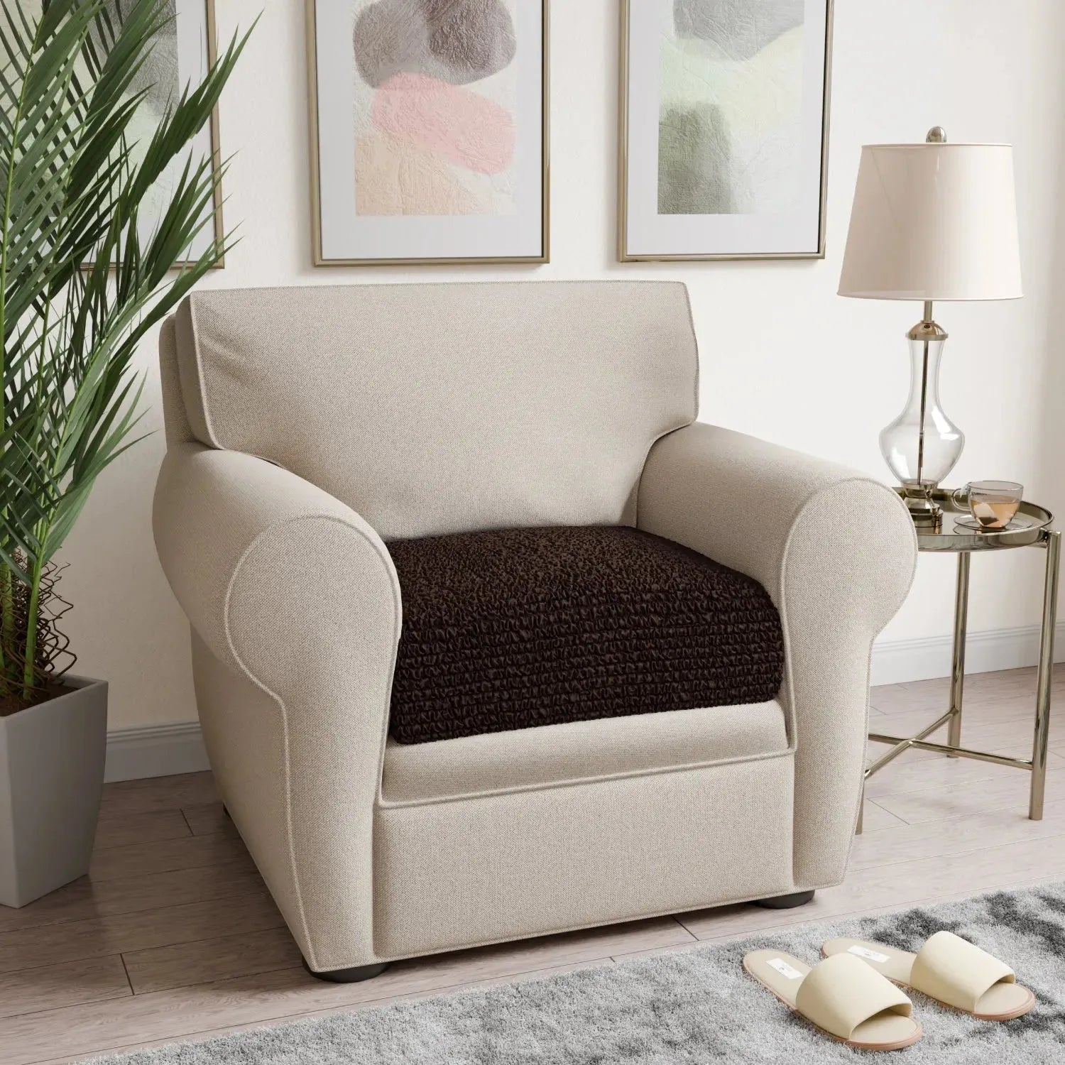 Premium Microfiber Seat Cushion Cover - Soft & Durable Sofa Chair Protector - Perfect for Living Room, Office, or Car Use