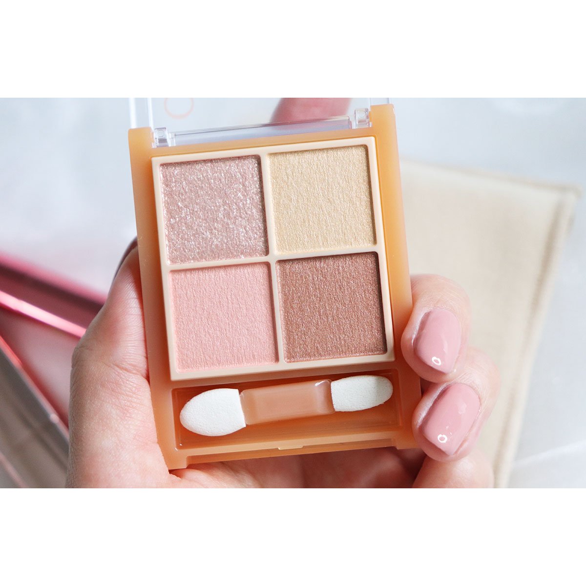 Cezanne Beige Tone Eyeshadow Palette - 4 Color Matte & Shimmer Eyeshadow Set 4.3g for Natural Daytime & Glam Night Out Makeup Looks
