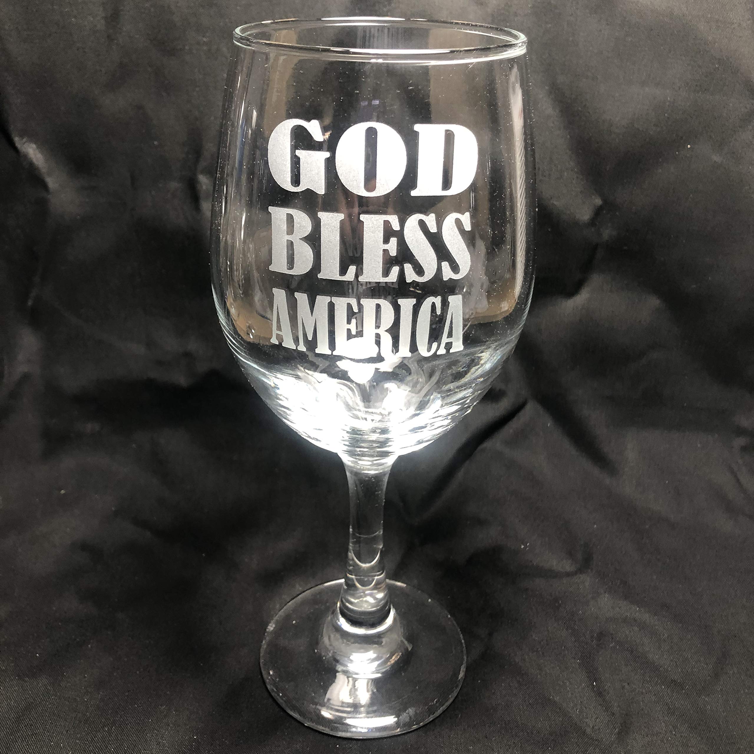 God Bless America Wine Glass - 20 oz Patriotic Christian Catholic Church Communion Cup for US Holidays, Weddings & Religious Ceremonies