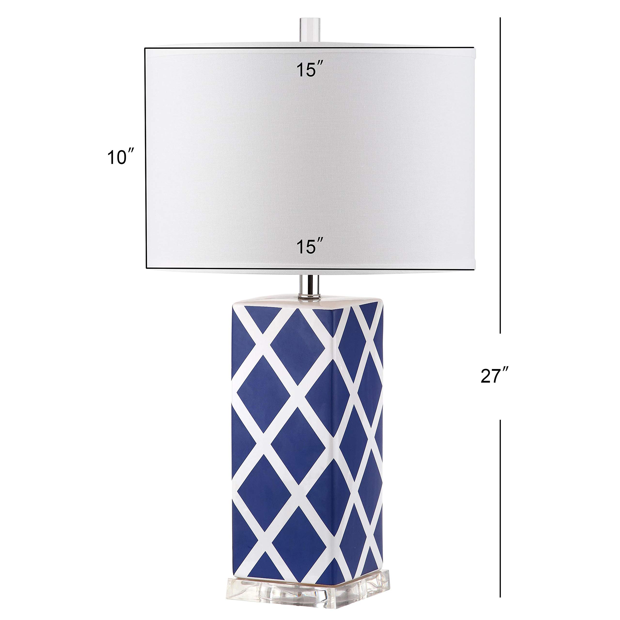 SAFAVIEH Modern Navy Blue Garden Lattice Trellis Table Lamp Set of 2 - 27