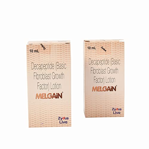 Melgain Decapeptide Pigmentation Lotion for Vitiligo & White Spots Treatment - 2 Pack (10ml Each) - Skin Brightening & Even Tone Solution for Daily Use