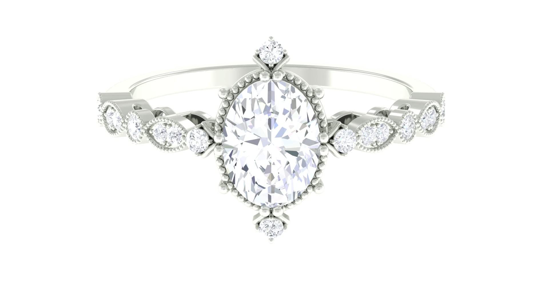 1.50 CT Oval Cut Moissanite Solitaire Engagement Ring in 14K Solid Gold - Vintage Style Wedding Ring for Women, Proposal Gift, Anniversary Jewelry (Perfect for Bridal Sets, Valentine's Day & Special Occasions)