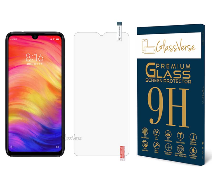 GlassVerse 9H Tempered Glass Screen Protector for Redmi Note 7 (6.3 Inch) - Full Screen Coverage, Anti-Scratch & Bubble-Free with Free Installation Kit - Perfect for Daily Protection & Gaming