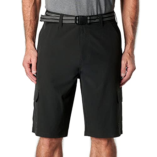IRON CLOTHING Men's Stretch Microfiber Cargo Shorts with Belt - Lightweight Quick-Dry Outdoor Hiking & Travel Shorts
