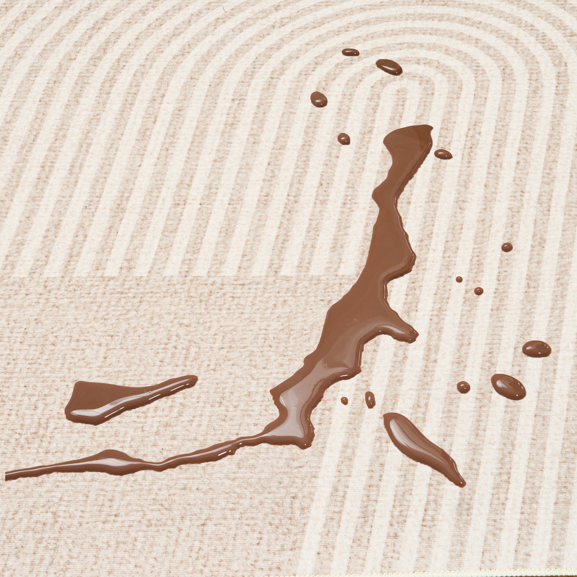 Easy Clean Washable Rug - Neutral Sand Ripple Design - Durable & Pet Friendly - Spillproof & Non-Slip - Perfect for Living Room, Bedroom & High Traffic Areas