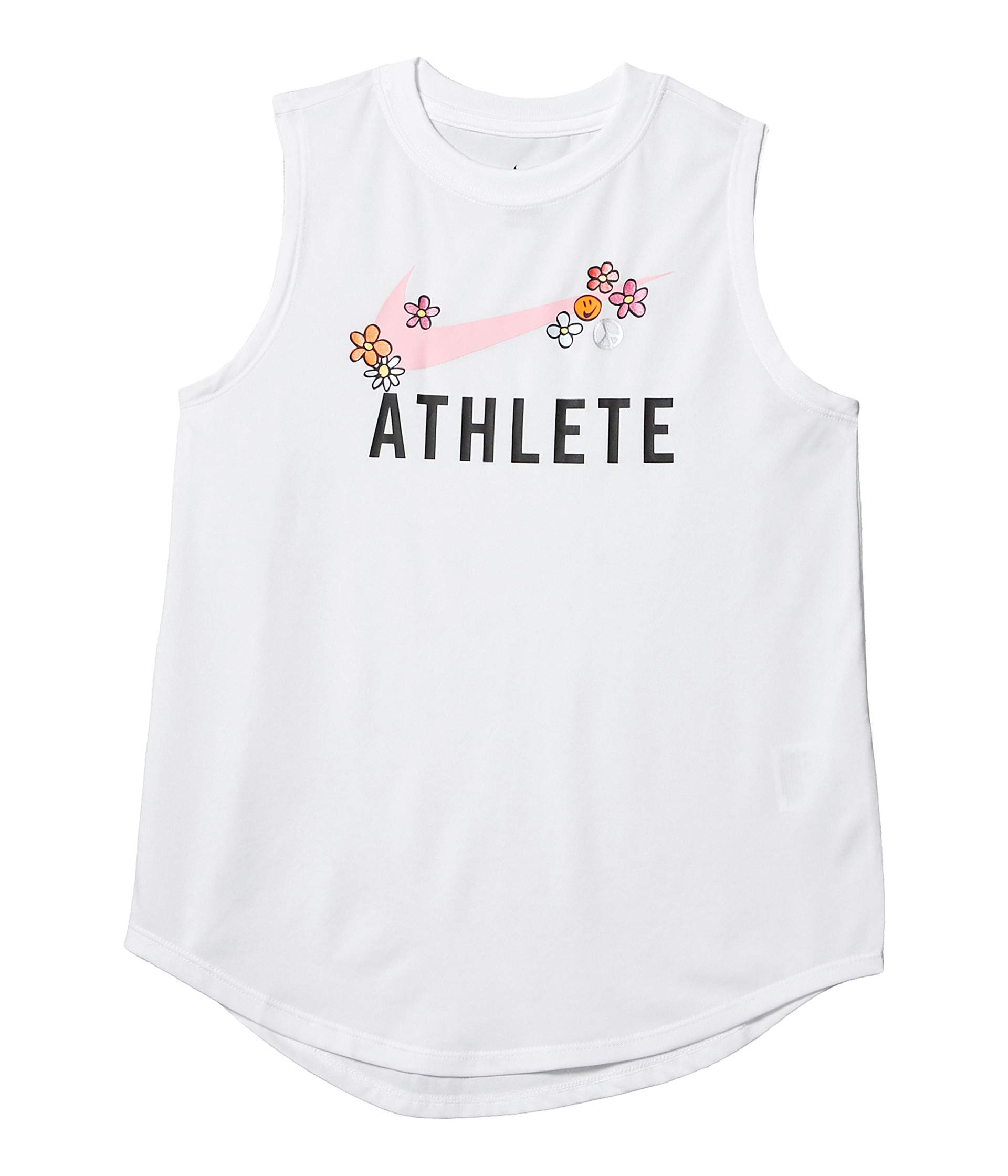 Nike Kids Girl's NSW Novelty Verbiage Tank Top - White XL (18-20 Big Kids) | Comfortable Athletic Wear for Girls | Perfect for Sports, Playdates & Summer Activities