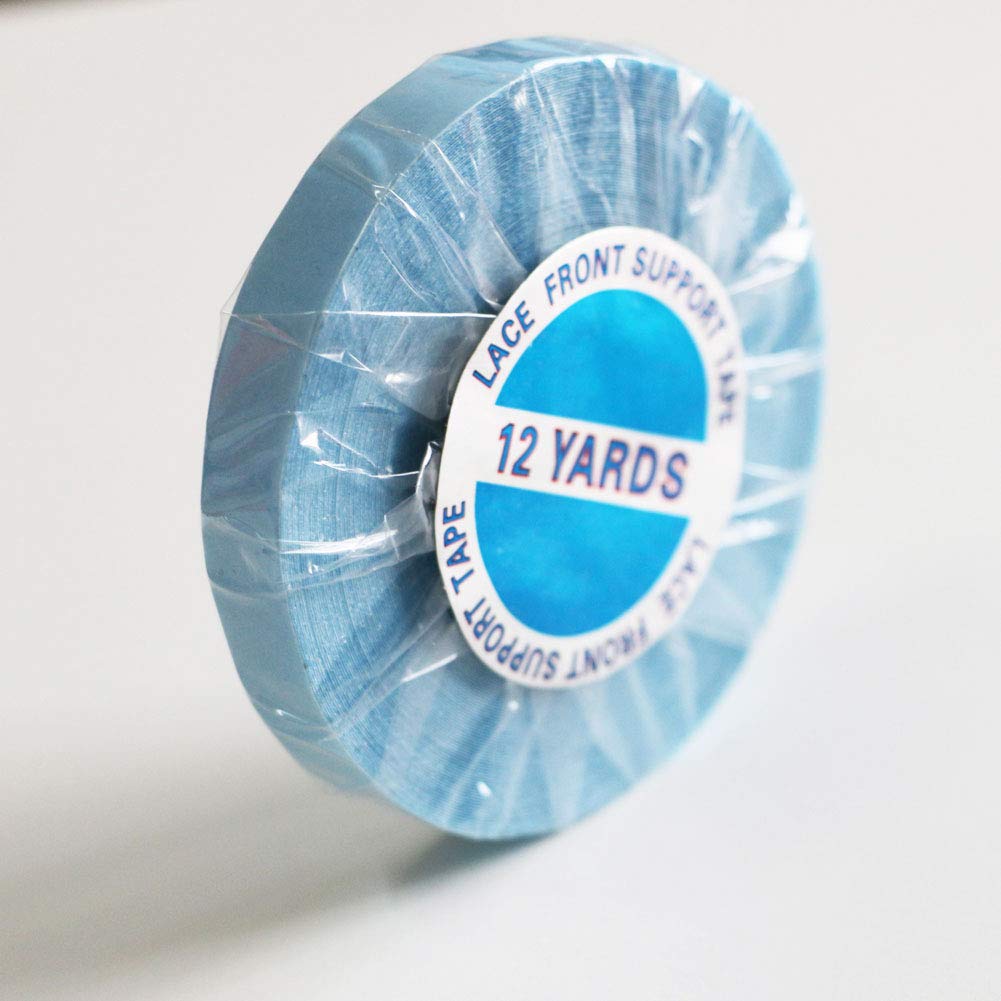 12 Yards Lace Front Wig Support Tape - Waterproof 10mm Wide Blue Liner Double Sided Super Strong Adhesive Wig Tape for Human Hair Wigs, Extensions, Toupees & Beards - Secure Hold for Daily Wear, Cosplay & Special Events