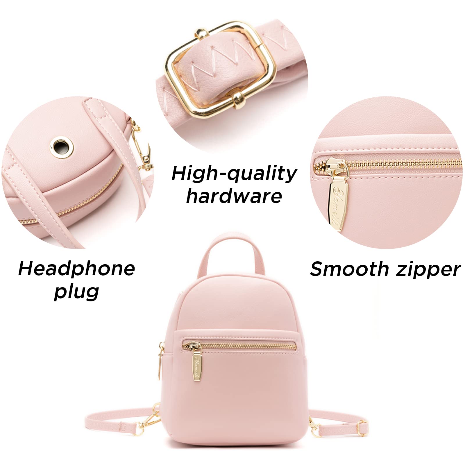 Mini Leather Backpack Purse for Women & Teen Girls - Cute Small Shoulder Bag Handbag in Beige - Perfect for School, Travel & Daily Use