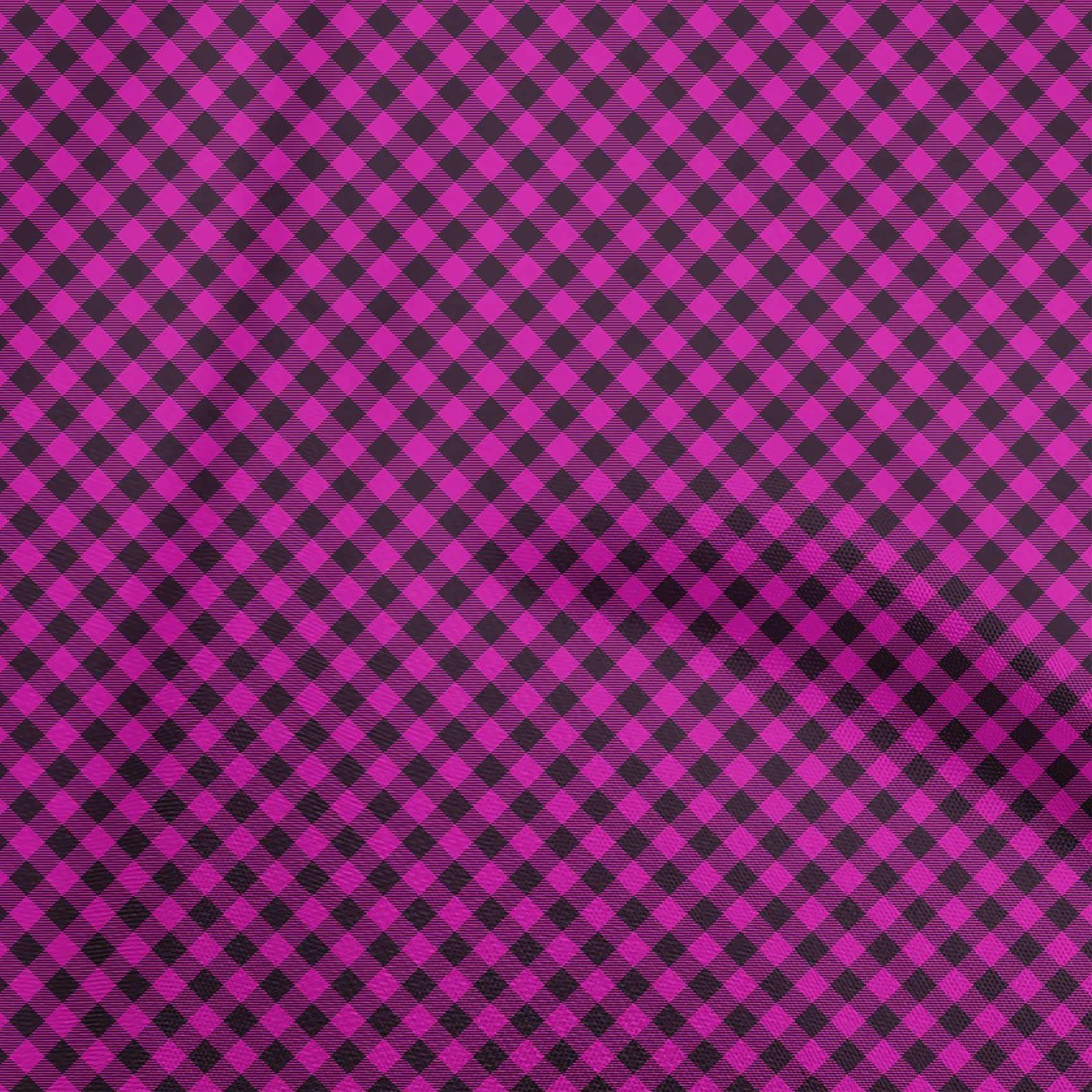 oneOone Cotton Poplin Fuchsia Pink Check Print Fabric by The Yard - 42 Inch Wide Dress Material for DIY Dresses, Skirts & Home Decor Projects
