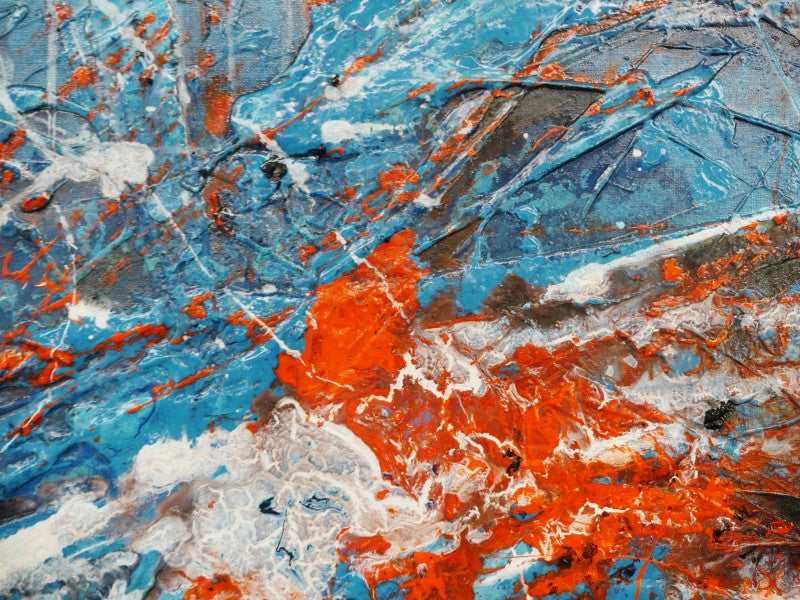 Abstract Blue and Orange Canvas Wall Art - Modern Home Decor for Living Room, Bedroom & Office - Inspire Creativity & Style