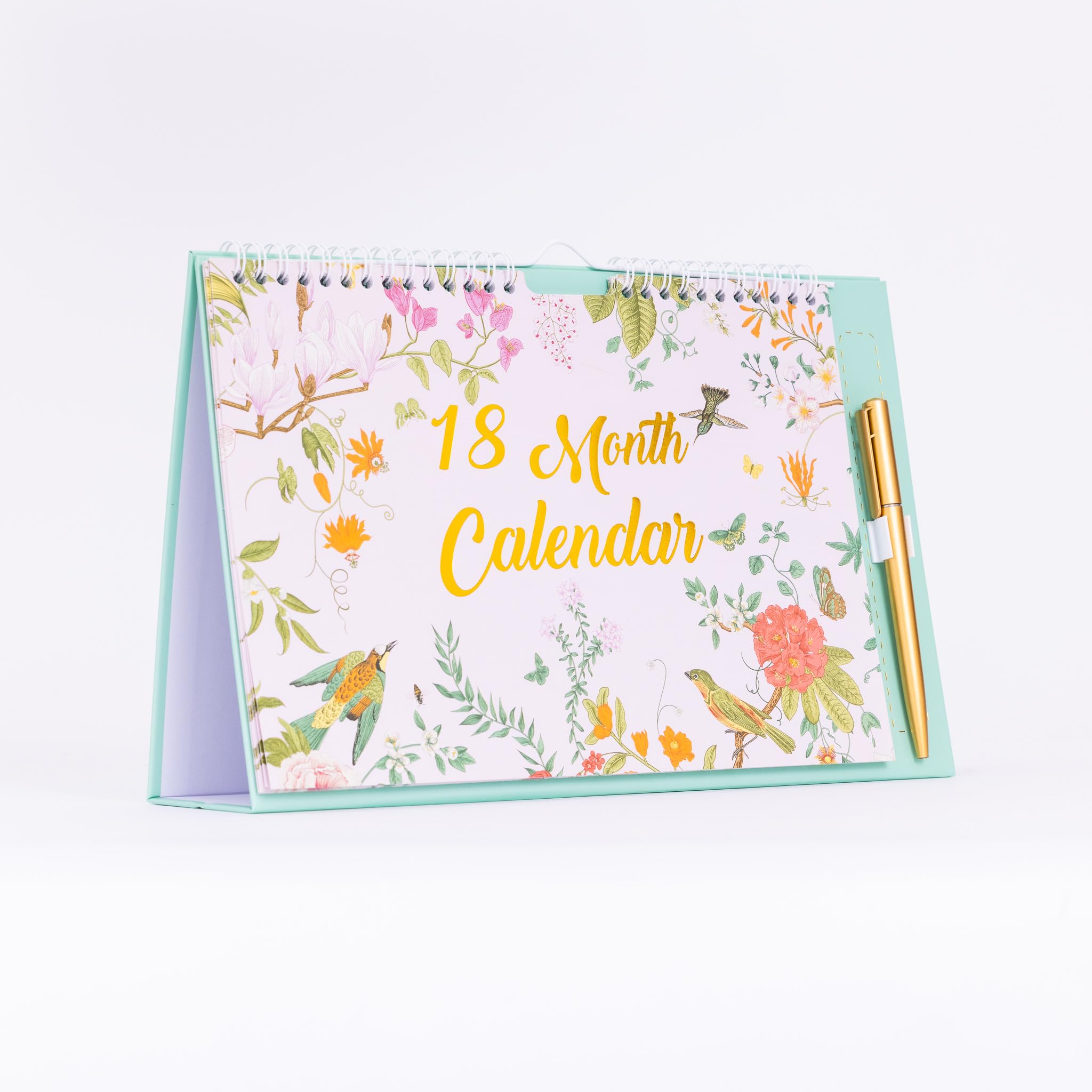 2025-2026 18-Month Spiral Bound Desk Calendar | Standing Flip Planner with Pen Holder | Perfect for Home Office, School & Family Organization | Gift Idea for Professionals & Students
