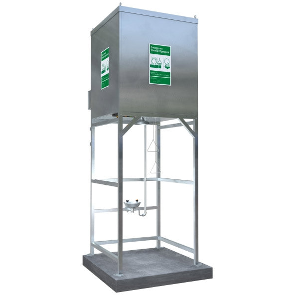 Guardian G4710 Self Contained Emergency Shower & Eyewash Station - 400 Gallon Tank for Industrial Safety | OSHA Compliant Workplace Emergency Equipment for Chemical Spills & Eye Protection