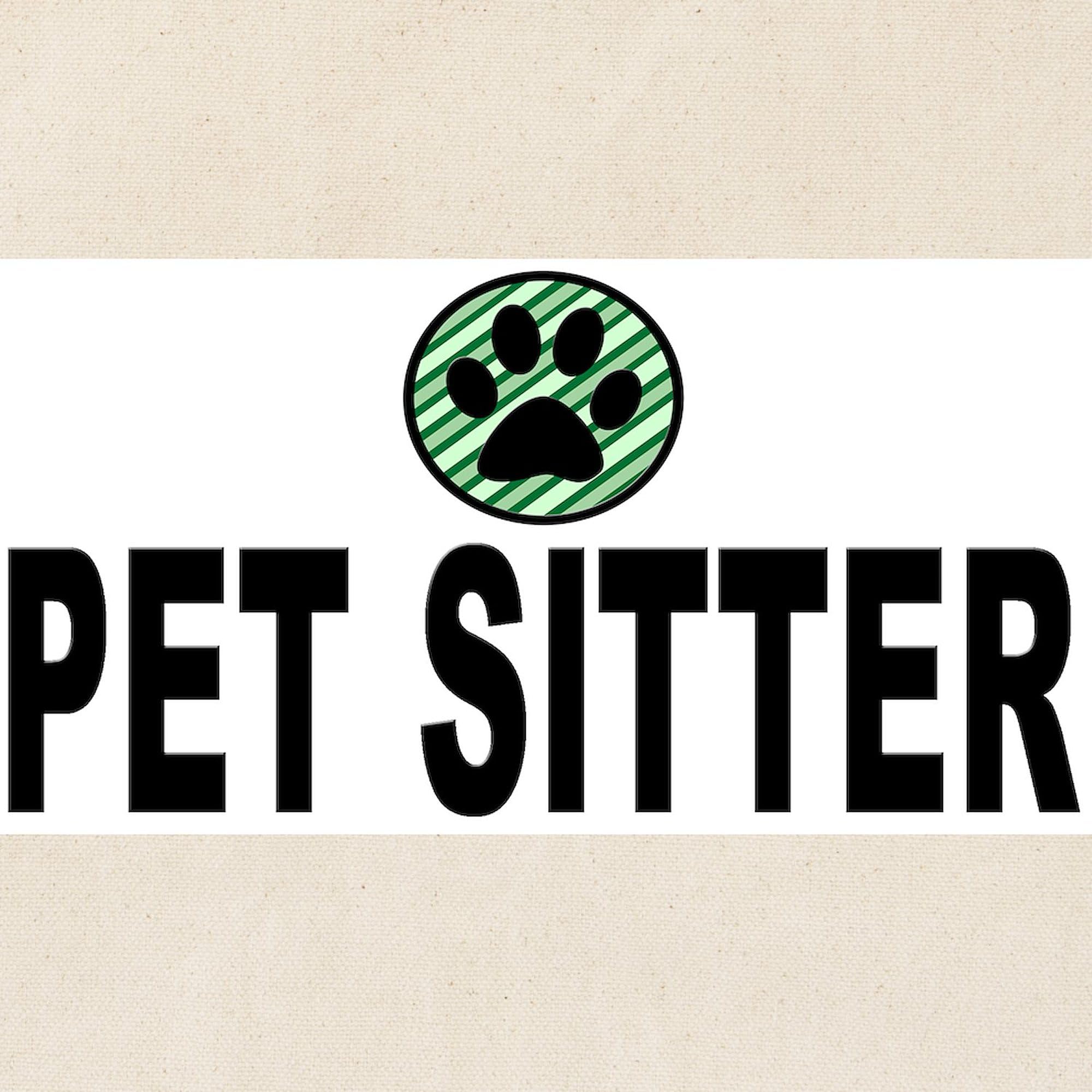 Pet Sitter Green Stripes Canvas Tote Bag - Eco-Friendly Reusable Shopping Bag for Dog Walkers & Cat Lovers - Perfect for Groceries, Beach Trips & Daily Errands