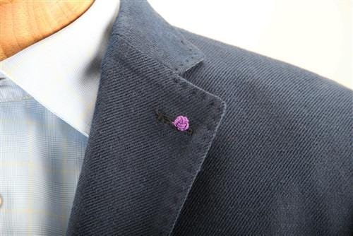 Elegant Crown Lapel Pin - Tiqui Orange & Buster Purple for Formal Events, Weddings & Business Attire