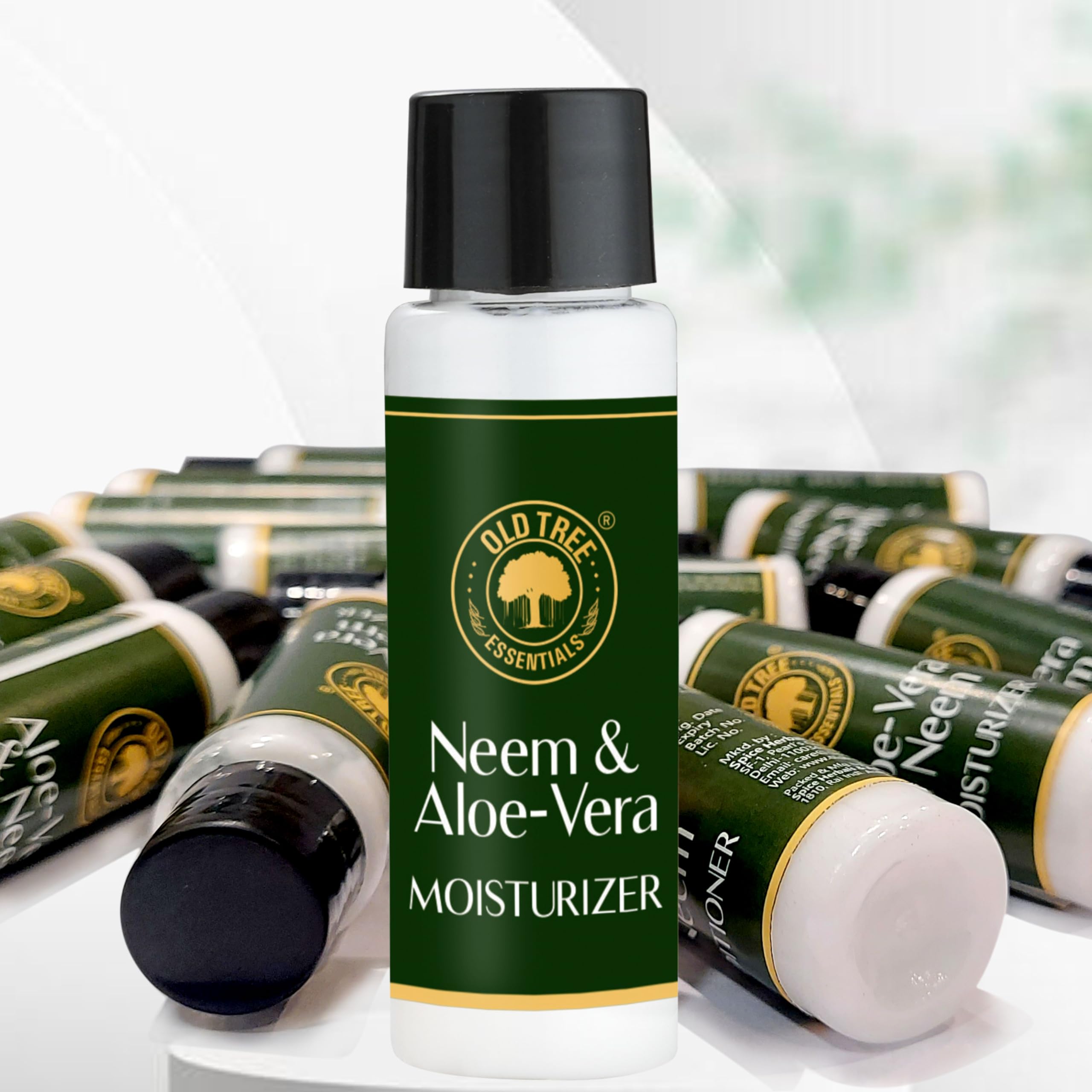 Organic Neem & Aloe Vera Moisturizer Travel Kit - 30ml (Pack of 100) | Mini Toiletries for Hotels, Guest Houses & Travel | Hydrating Skin Care Essentials for Guests & Hospitality Amenities