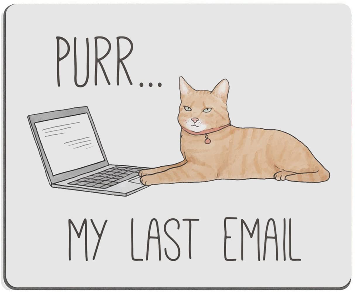 Funny Cat Design Non-Slip Rubber Base Mouse Pad - Square Computer Mouse Mat for Office & Laptop Use - Personalized Gaming & Work Desk Accessory